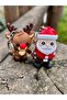 Santa Claus & Rudolph Reindeer - Christmas Duo 🎅 🦌   3D Premium Double Keychain Set