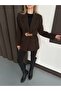 Women's Belt Detailed Blazer Jacket Shoulder Pad Piece and Lined New Season Stylish Outerwear - 3