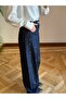 Shiny Studded Baggy Navy Blue Women's Jeans - 6