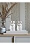 Set of 2 Decorative Antique Face Sculpture Bookends and Figurine David Bust Library Accessory - 2