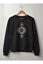 Unisex 0Versize 100% Cotton Ethnic Patterned Printed Sweatshirt - 2