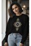 Unisex 0Versize 100% Cotton Ethnic Patterned Printed Sweatshirt