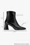 Women's Black Zippered Thick Mid-Heel Stylish Comfortable Ankle Boots - 6