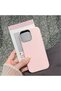 iPhone 15 Pro Max Compatible Pink Leather Textured Silicone Protects Camera Shock-Absorbing Case - 3