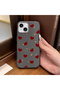 iPhone 13/14 Compatible Gray Leather Textured Silicone Protects Camera Shock-Absorbing Case Heart