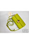 Cross Shoulder Bag with Pistachio Green Metal Buckle and Chain Strap - 6