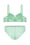 Anna 2736 Lace Low-Cut Bra and Panty Set - Unpadded Green - 2
