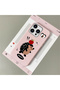 iPhone 15 Pro Max Compatible Pink Leather Textured Silicone Protects Camera Shock-Absorbing Case Hedgehog - 3