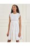 Senior Girls White Solid Knee Length Dress