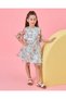 Girls Multicolour Organza Floral Print Dress - 5