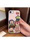 iPhone 7/8/Se 2020 2022 Compatible Pink Leather Textured Silicone Protects Camera Shock Absorbing Case Cartoon