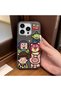 iPhone 15 Pro Max Compatible Gray Leather Texture Silicone Protects Camera Shock-Absorbing Case Cartoon