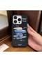 iPhone 15 Pro Compatible Black Leather Textured Silicone Protects Camera Shock-Absorbing Case