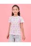 Girls White Floral Print T- Shirt