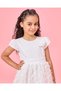 Girls White Embellished Floral Corsage Dress With Chest Corsage - 4