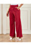 Women Red Plain Wide Leg Trouser - 7