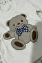 Unisex Baby Set Teddy Bear Printed Plaid Gingham Pants Top and Bottom Set - 3