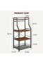 5-Tier Kitchen Storage Shelf, Standing Bakers Rack, 1 Large Wire Basket - 5