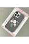 iPhone 14 Pro Compatible Gray Leather Textured Silicone Protects Camera Shock-Absorbing Case Flower - 2