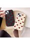 iPhone 15 Compatible Black Leather Textured Silicone Protects Camera Shock-Absorbing Case Heart - 6