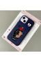 iPhone 14/13 Compatible Blue Leather Textured Silicone Protects Camera Shock-Absorbing Case Hedgehog - 2
