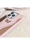 iPhone 15 Compatible Pink Leather Textured Silicone Protects Camera Shock-Absorbing Case Butterfly - 6