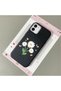 iPhone 12/12 Pro Compatible Black Leather Textured Silicone Protects Camera Shock Absorbing Case Flower - 2