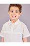 Boys White Short Sleeve Oversized Shirt - 4