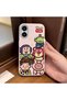 iPhone 16 Compatible Pink Leather Textured Silicone Protects Camera Shock-Absorbing Case Cartoon