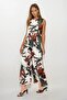 Ecru-Green Belted Double Pocket Pants and Blouse Set VS00367