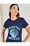Women Navy Printed T-Shirt - 4