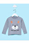 Infant Boys Grey Printed Long Sleeve T-Shirt