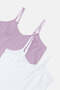Senior Girls White And Purple Solid Vest Set (Pack of 2) - 2