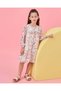 Girls White Floral Print Dress - 2