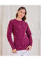 Women Burgundy Knitted Sweater