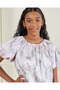 Senior Girls Mauve Floral Puff Sleeve Blouse - 4
