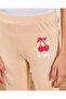 Girls Beige Placement Leggings - 4