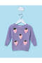 Infant Girls Purple 3D Strawberry Sweatshirt