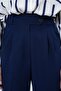 Navy Blue Elastic Waist Button Closure Double Pocket Trousers Vs01456 - 5