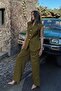 Women's Khaki Double Pocket Buttoned Vest Vs00680 - 3
