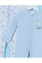 Baby Blue Printed Romper Suit (2 Piece) - 4