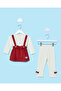 Infant Girls Red Embellished Frok With White Bottom (2 Piece)