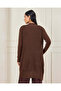 Women Brown Long Knitted Cardigan - 8