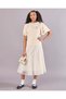 Senior Girls Beige Ruffled Sleeve Jacquard Top - 2