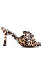 Women Leopard High Heeled Bow Slider Sandals - 2