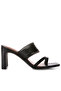Women Black Mid Block Heel Sandals - 2