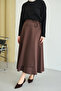 Women's Ribbon Detailed Maxi Skirt Brown - 6