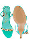 Women Green High Heeled Metal Chain Strap Sandal - 5