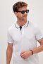 Men's Slim Fit Slim Fit 100% Cotton Soft Texture Cool-keeping Fabric Plain Pique White Polo Collar T-Shirt