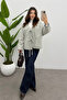 Women's Ice Gray Imported Cashmere Jacket with Lace Detail - 5